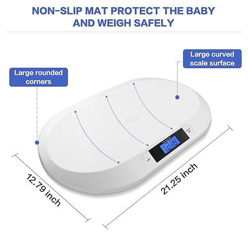 Digital Baby Scale, Infant Scale for Weighing in Pounds, Ounces, or Kilograms up to 44 lbs, Newborn Baby Scale with Hold Function, Pet Scale for Cats and Dogs - Jamouz