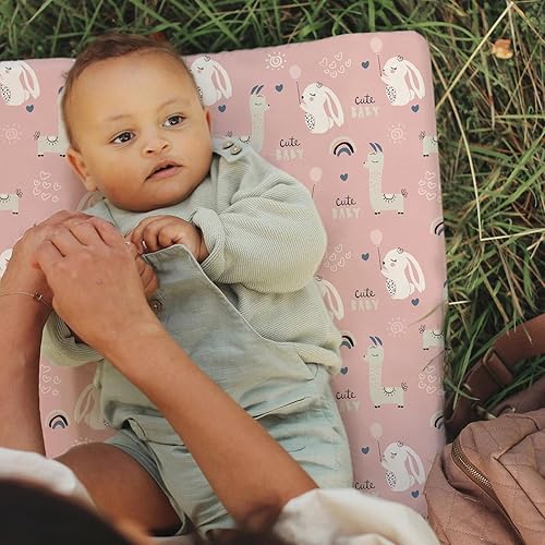 Stretchy Changing Pad Covers for Boys Girls,2 Pack Jersey Knit,Elephant & Whale - Jamouz