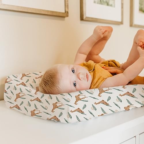 Stretchy Changing Pad Covers for Boys Girls,2 Pack Jersey Knit,Elephant & Whale - Jamouz