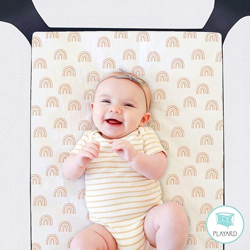 The Peanutshell 3-Pack Fitted Playard Sheets - Soft & Breathable Baby Boy or Girl Mini Crib Sheets, Pack N Play Mattress, Fits Standard Playard Pack Play Mattresses - Boho - Jamouz
