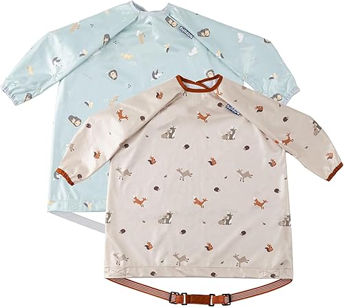BIBaDO - Long Sleeve Baby Bibs - Babies & Toddlers 6-36 Months - Coverall Baby Led Weaning Bib - Easy Wipe, Soft & Waterproof - Jamouz