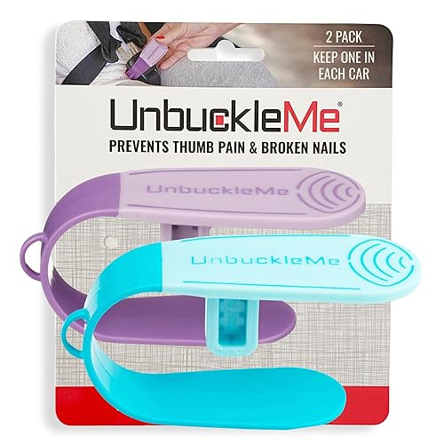 UnbuckleMe Car Seat Buckle Release Tool - Purple & Blue 2 Pack - Buy One for Each Car or Give One to a Friend - Jamouz