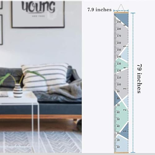 Growth Chart Wall Hanging, Portable Kids Wall Ruler Removable Height Measure Chart for Boys Girls Growth Ruler from Baby to Adult for Child's Room Decoration 79''7.9'' - Jamouz