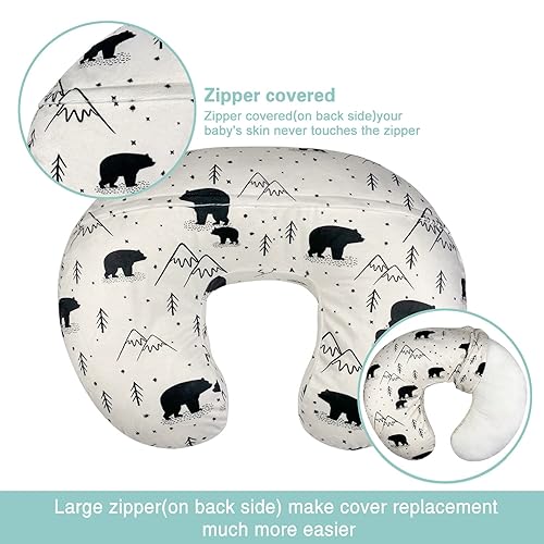 OWLOWLA Minky Nursing Cover, Breastfeeding Pillow Slipcover Fits Nursing Pillow for Baby Boy Girl(Baby Blue) - Jamouz