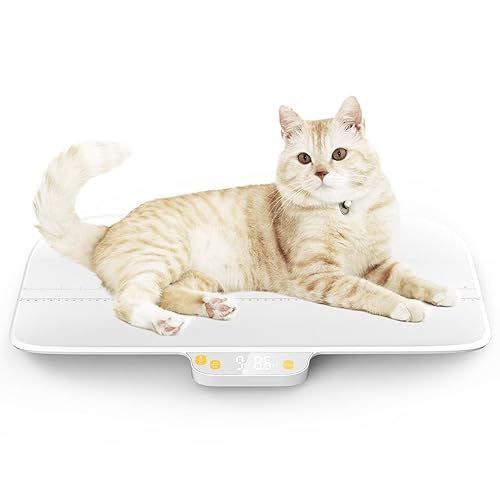 Digital Pet Scale, Baby Scale, with 3 Weighing Modes(kg/oz/lb), Max 220 lbs, Capacity with Precision up to 0.02lbs, White, Suitable for Infant, Puppies, Mom - Jamouz