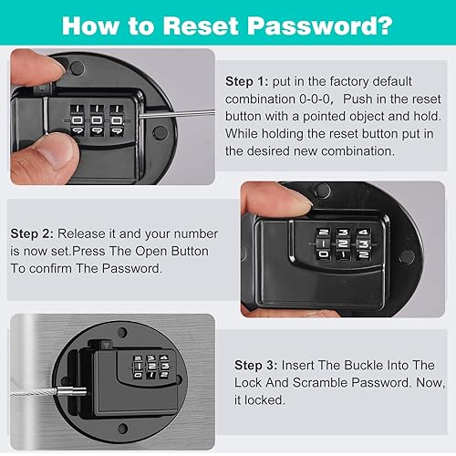 2 Pack Refrigerator Lock - Heavy Duty Combination Fridge Lock, Child Proof Cabinet Locks(Black) - Jamouz