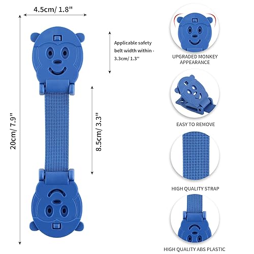Anti Escape Strap, Baby Harness Chest Clip Safety Clip, Prevent Children/Kids Taking Their Arms Out of Child High Chairs/Strollers/Baby Reins, Blue(2 Pack) - Jamouz