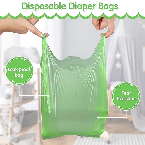 1600 Count Baby Disposable Diaper Bags Scented Diaper Sacks with Tie Handle Disposal Trash Sacks Baby Poop Waste Bag Refill(Green) - Jamouz