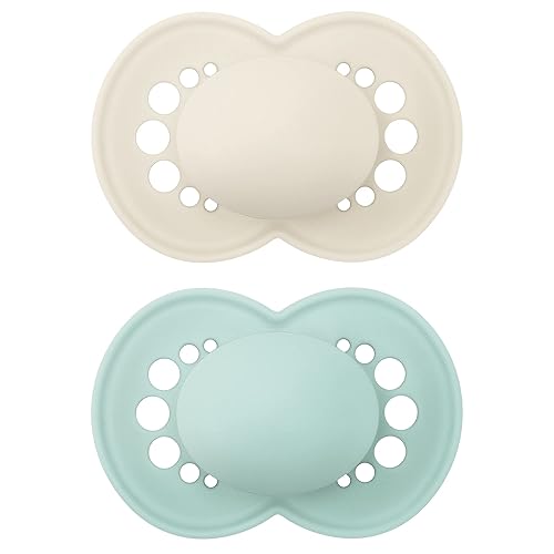 MAM Original Matte Pacifier (1 Sterilizing Pacifier Case), 6 Plus Months, Unisex Baby Pacifier, Best Pacifiers for Breastfed Babies, 6-16 Months (Pack of 2) - Jamouz