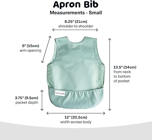 Tiny Twinkle Mess Proof Baby Bib - Waterproof Toddler and Baby Apron Bib - Machine Washable - PFAS and BPA Free - Jamouz