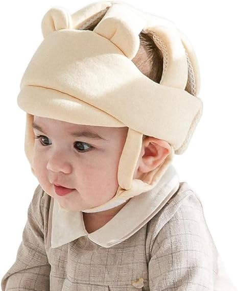 Organic Baby Head Protector - GOTS Certified Cotton Helmet for Crawling & Walking Infants and Toddlers (Bear(Renewal)) - Jamouz