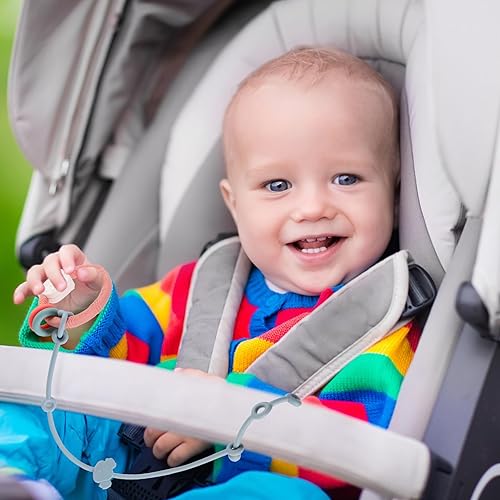 6-Pack Baby Toy Straps, Silicone High Chair & Stroller Straps, Toddler Bottle & Car Seat Accessories, Baby Travel Essentials with Pacifier Clips - Jamouz