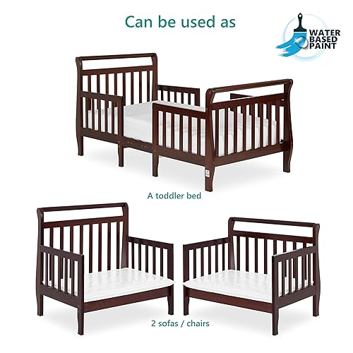 Emma 3-In-1 Convertible Toddler Bed In Fuschia Pink, Converts To Two Chairs And-Table, Low To Floor Design, JPMA Certified, Non-Toxic Finishes, Safety Rails - Jamouz