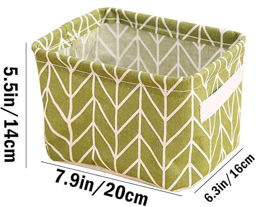 Mini Storage Basket（Pack of 5）- Blend Storage Bins for Makeup, Book, Baby Toy,8x6x5.5 inch Home Decor Canvas Organizers Bag 8x6.3x5.1 inch - Jamouz