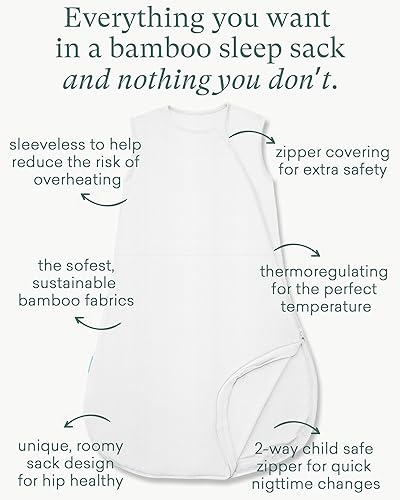 Supersoft Sleep Sack 0.5 TOG, Premium Bamboo Viscose Sleeping Bag Thin Baby Wearable Blanket 2-Way Zipper Sleep Sack - Jamouz