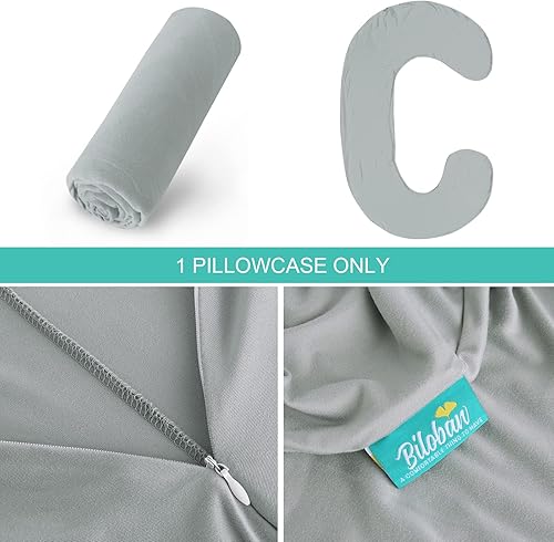 Pregnancy Pillow Cover U-Shaped, Super Soft Replacement Cover Fits Most 55/57 Inch Maternity Pillow, Full Body Pregnancy Pillow Case, Universal Fit, Grey Hearts Print - Jamouz