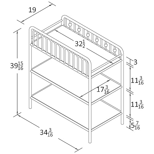Little Seeds Monarch Hill Ivy Metal Changing Table, Gold - Jamouz