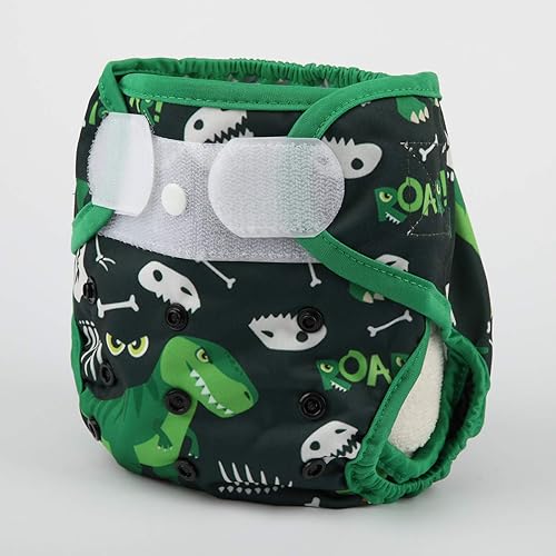 Baby Cloth Diaper Cover Nappy Hook and Loop Double Gusset 6.6lbs to 33lbs (Rabbits Wolves) - Jamouz