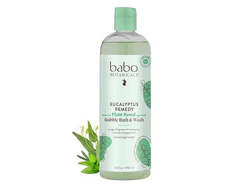Babo Botanicals Eucalyptus Remedy 2-in-1 Bubble Bath & Wash - Invigorating Eucalyptus, Rosemary & Peppermint - For all ages - EWG Verified - Vegan - Jamouz