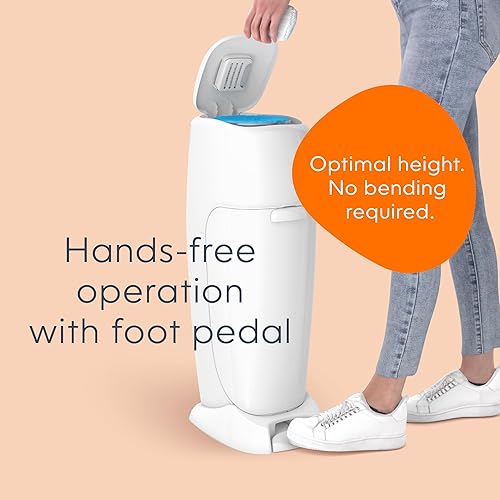 Playtex Diaper Genie Complete Pail with Built-In Odor Controlling Antimicrobial, Includes Pail & 1 Refill, White , 8.36 Pound - Jamouz