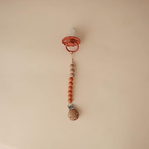 mushie 100% Silicone Baby Pacifier Clip BPA Free | Eva (Mauve) - Jamouz