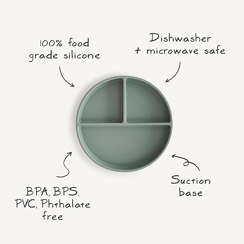 mushie Silicone Suction Plate | BPA-Free Non-Slip Design (Ivory) - Jamouz