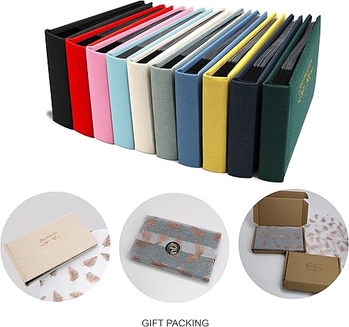 Holoary Small 4x6 Photo Album, Linen Hard Cover, Holds 50 Photos, Black Page Traditional Book Bound, Mini Brag Book Baby Album, Ideal For Wedding, Family Pictures, Gifts, Anniversary (Sky blue) - Jamouz