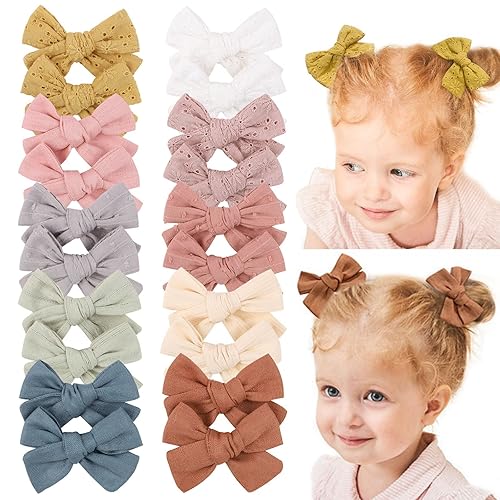 20pcs Baby Girl Hair Bows Clips Fully Lined Barrettes Hair Accessories for Little Girls Toddler Kids Teens - Jamouz