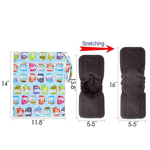 Damero 5-Layer Reusable Diapers Baby Inserts, 12PCS Cloth Diaper Inserts with an Extra Storage Bag - Jamouz
