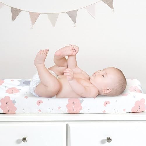 TILLYOU Changing Pad Cover Set 2 Pack and Changing Pad Liners 6 Pack - Jamouz