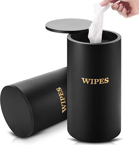 Refillable Wet Wipes Dispenser Disinfecting Wipe Container with Magnetic Lid Stylish Decorative Bamboo Holder for Bathroom Kitchen Countertop Home Office Storage Cleaning(Natural) - Jamouz