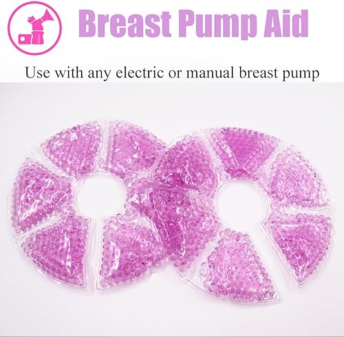 Breast Therapy Ice Packs, Hot and Cold Breast Pads, Breastfeeding Essentials Large Gel Bead Packs for Moms, 2 Pack - Jamouz