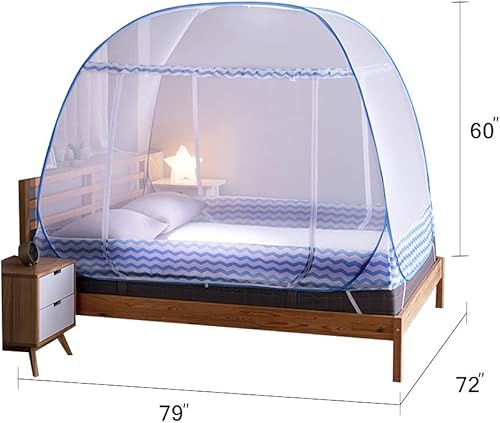 Jsanh Folding Mosquito Net Tent Canopy Curtains for Beds Pop Up King Size Portable Netting with Bottom Baby Adults L80XW72XH62inch - Jamouz