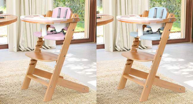 natural wooden highchair black