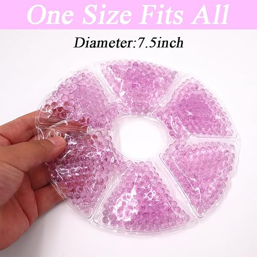 Breast Therapy Ice Packs, Hot and Cold Breast Pads, Breastfeeding Essentials Large Gel Bead Packs for Moms, 2 Pack - Jamouz
