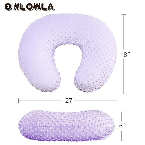OWLOWLA Minky Nursing Cover, Breastfeeding Pillow Slipcover Fits Nursing Pillow for Baby Boy Girl(Baby Blue) - Jamouz