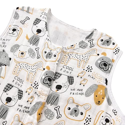 Baby Sleep Sack 2-4 T Baby Wearable Blanket 100% Organic Cotton 0.5 TOG Toddler Sleeping Sack 2- Way Zipper Soft Lightweight X-Large Pup - Jamouz