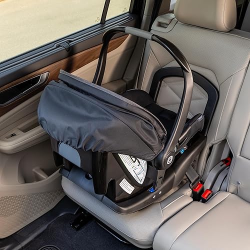 Diono LiteClik 30 R SafePlus Infant Car Seat and Base, Rear-Facing for Infants 4-30lbs, SafePlus Engineering, with Infant Insert, UPF 50+ Sunshade (Black) - Jamouz