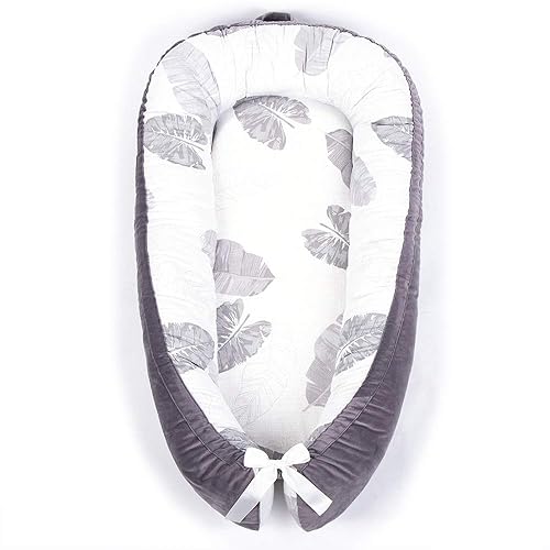 Baby Lounger Cover for Co Sleeping Baby Portable Lounger Nest Infant Bassinet Reversible 100% Cotton Newborn Lounger Cover for Bedroom/Travel - Jamouz