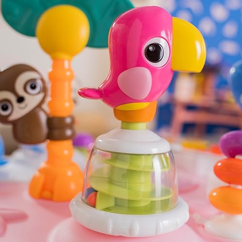 Bright Starts Around We Go 2-in-1 Baby Walker, Discovery Activity Center and Table, Tropic Cool, Ages 6 Months+ - Jamouz