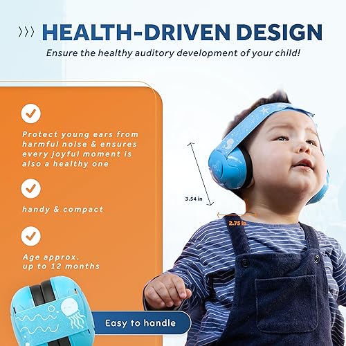 Schallwerk ® Mini+ Baby Ear Muffs – Noise Protection for Babies, Infants, Toddlers – CE & ANSI Certified Headphones - Jamouz