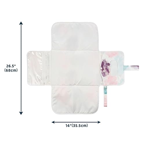 Tiny Twinkle Portable Diaper Changing Pad, Foldable Waterproof Baby Change Pad for Newborn Girl & Boy with Smart Wipes Pocket (Beige Checkers) - Jamouz