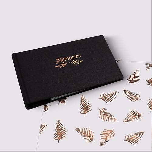 Holoary Small 4x6 Photo Album, Linen Hard Cover, Holds 50 Photos, Black Page Traditional Book Bound, Mini Brag Book Baby Album, Ideal For Wedding, Family Pictures, Gifts, Anniversary (Sky blue) - Jamouz