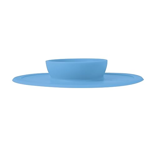 Nuby Sure Grip Silicone Feeding Bowl - Toddler Suction Plate - 6+ Months - Aqua - Jamouz