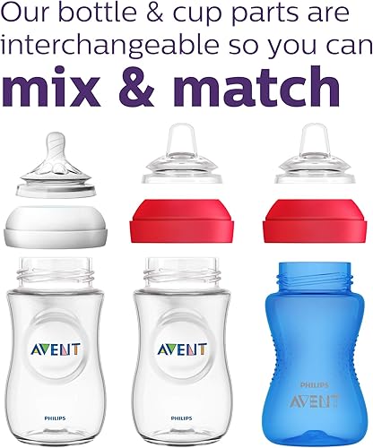 Philips Avent Natural Trainer Cup with Extra Fast Flow Natural Response Nipple (Flow 5) and Soft Spout, 5oz, SCF263/01 - Jamouz