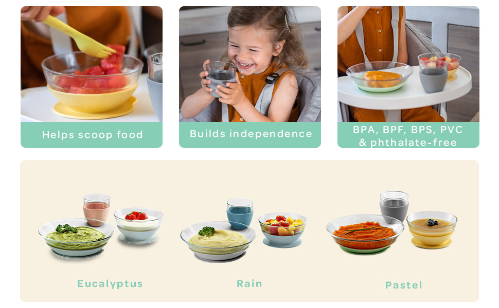 glass meal set dinnerware glass bowl glass plate glass cup baby toddler