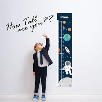Personalized Kids Canvas Growth Chart, Height Chart, Growth Chart Banner, Train - Jamouz