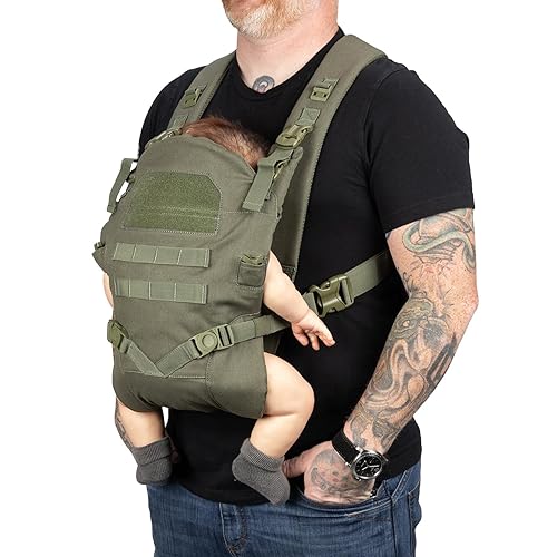 TBG - Mens Tactical Baby Carrier for Infants and Toddlers 8-33 lbs - Compact (Black Camo) - Jamouz