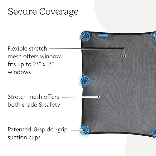 UPPAbaby Easy-Fit Sunshade, Ample Sun Coverage, Easy Grip Attachment - Jamouz