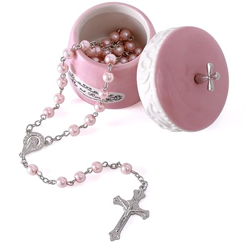 My First Rosary Cross for Boy Keepsake Box and Rosary Gifting Set, Blue - Jamouz